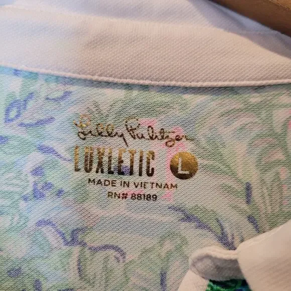 Lilly Pulitzer Luxletic Silvia Dress in Blue Horizon Parfection Print Large Golf - Picture 11 of 15